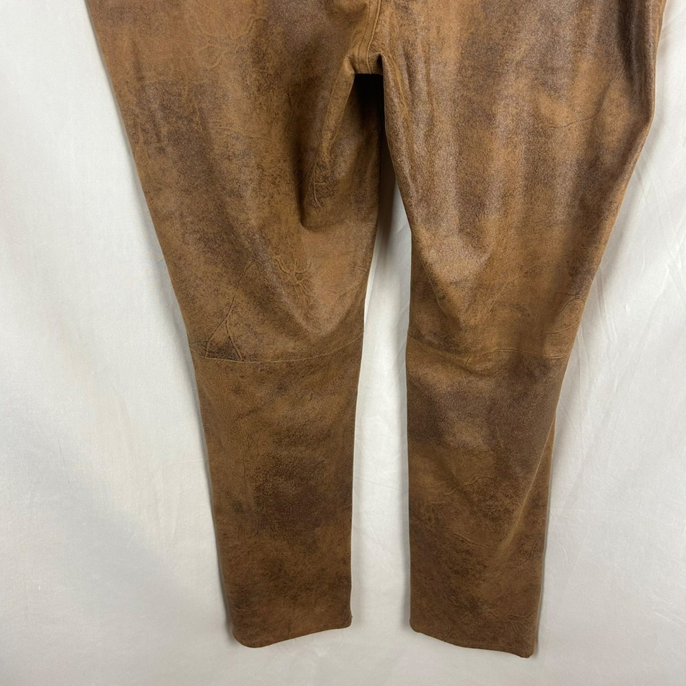 NEW Chico's Ultimate Fit Faux Suede Slim Pants Women 3 XL Brown Worn Luggage - Picture 10 of 13